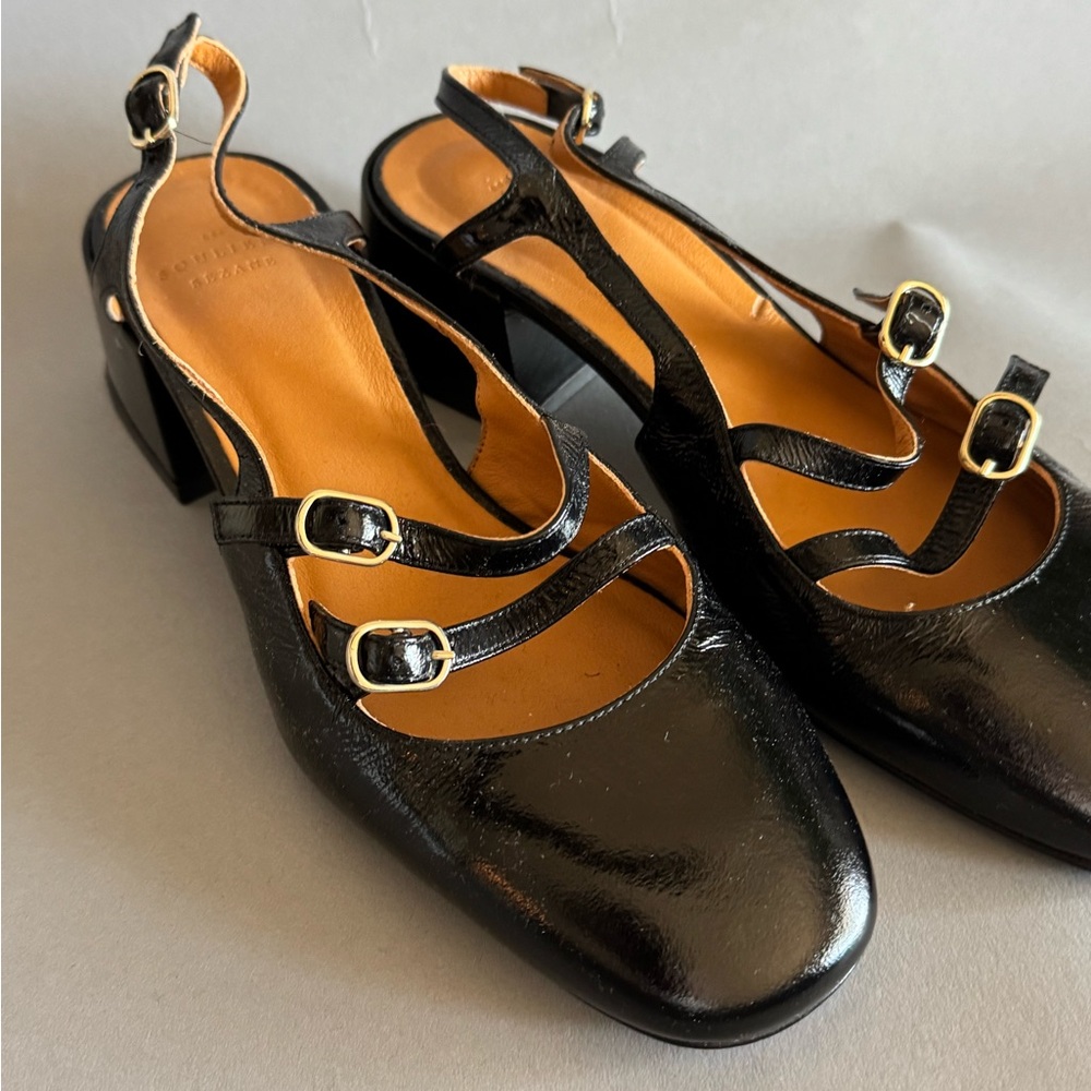 Sezane paula babies — double strap mary janes in black - worn once